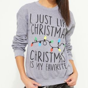size XL, christmas is my favorite sweatshirt, new condition